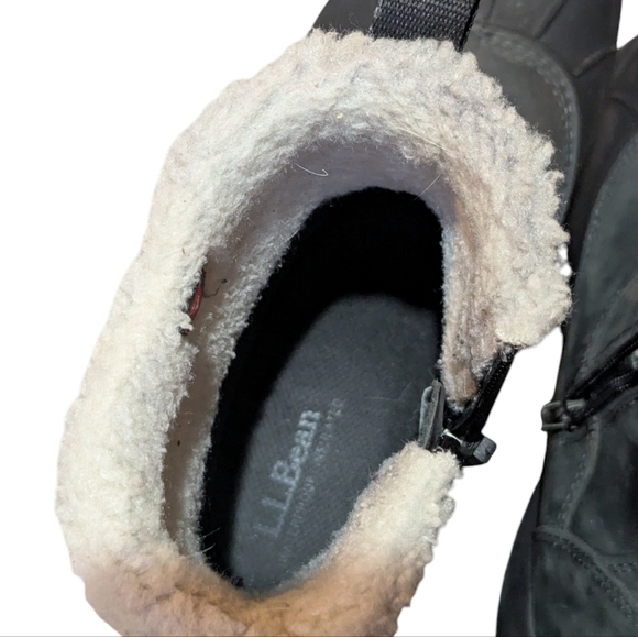 L.L. Bean Storm Chaser Zip 5 Boots Nubuck leather and Faux Sherpa Size 10 - Picture 5 of 6